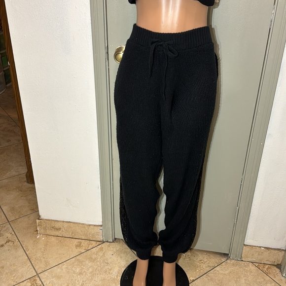 INC Fuzzy Knit Joggers with Sequence on side, side pockets, drawstring waist - Picture 4 of 17